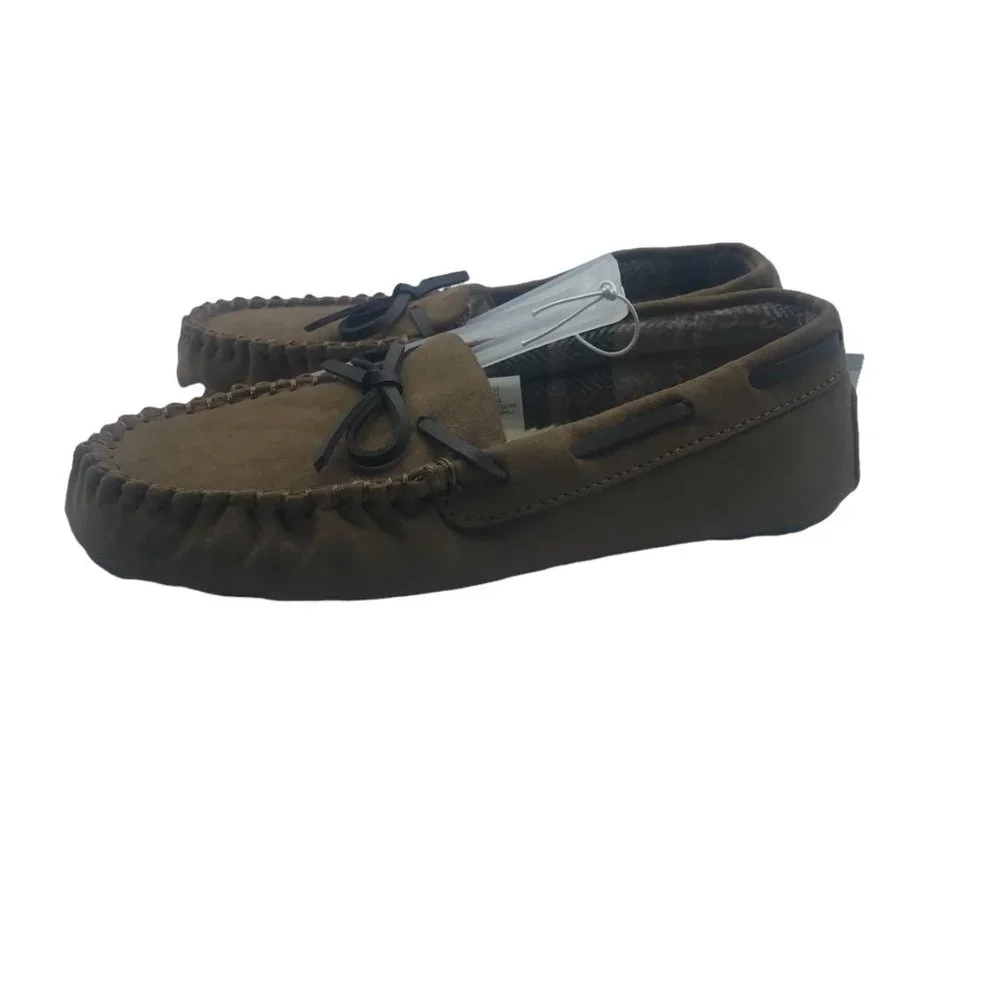 NEW Cat & Jack Kid Unisex Dark Chestnut Faux Fur Lining‎ Moccasins Loafer Size 1